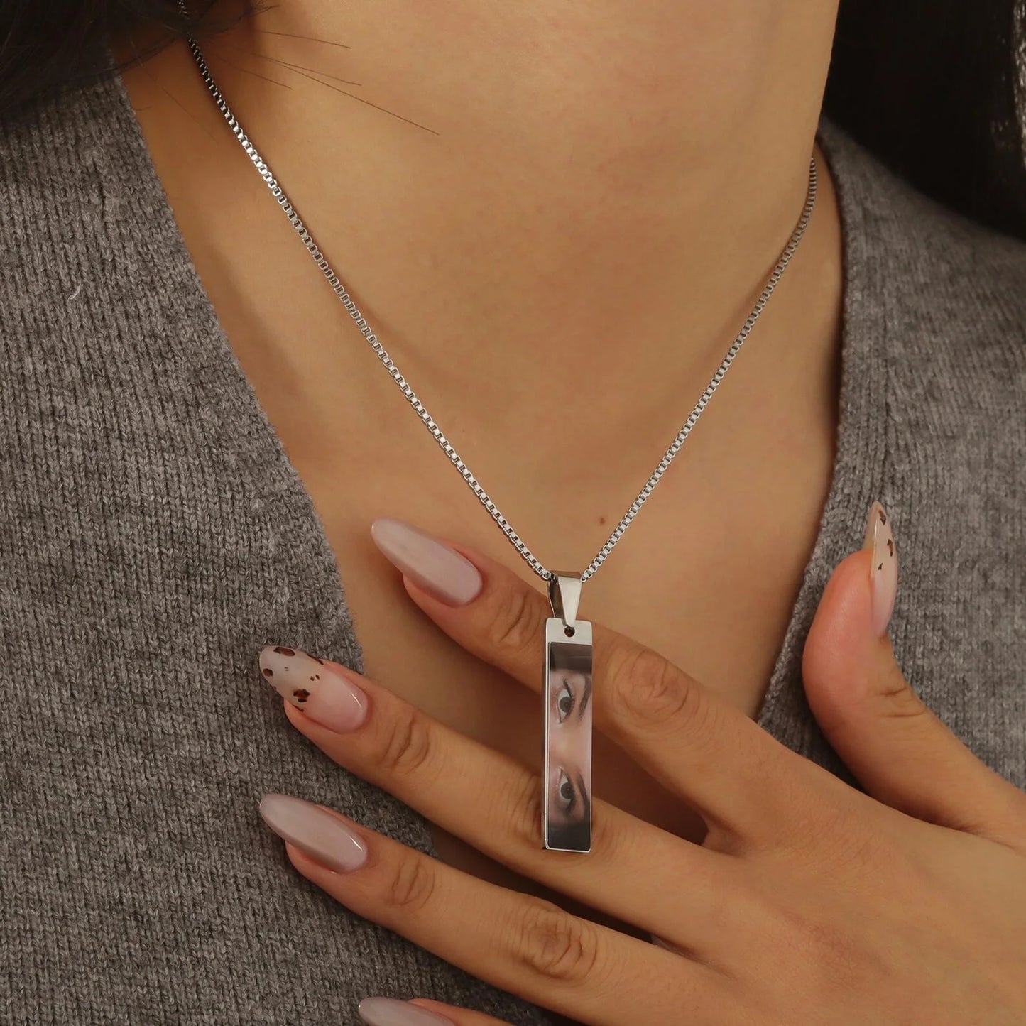 Personalized Eye Photo Necklace